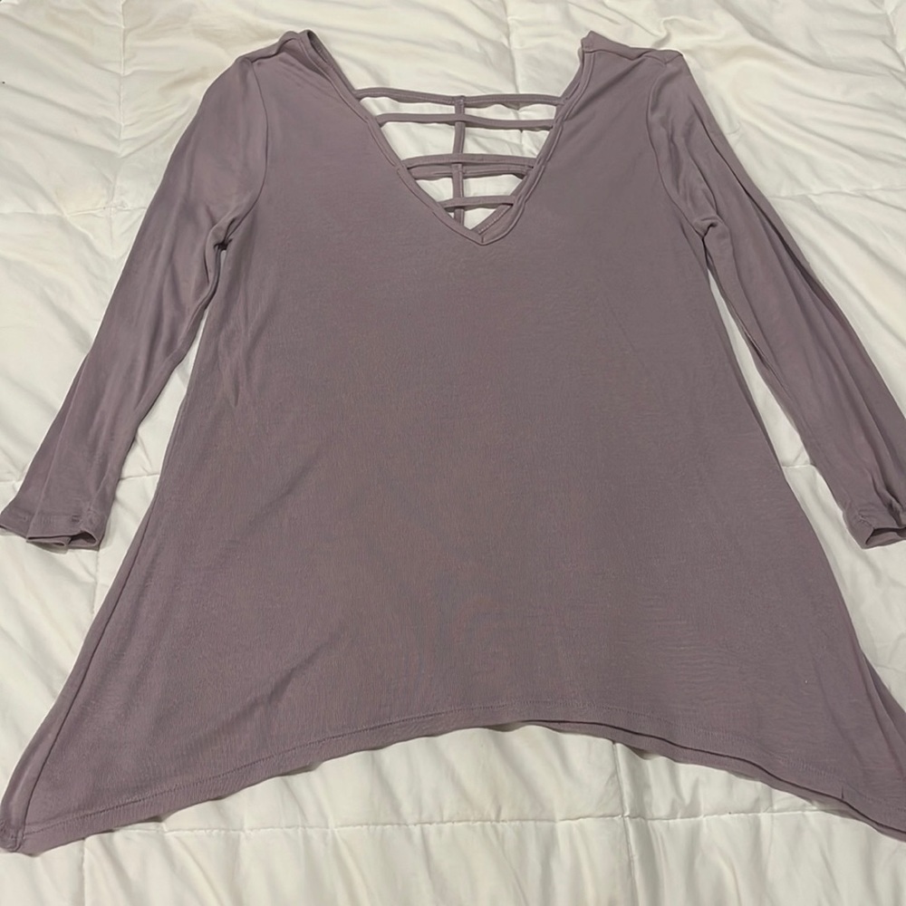 Light Purple Cut Out Blouse